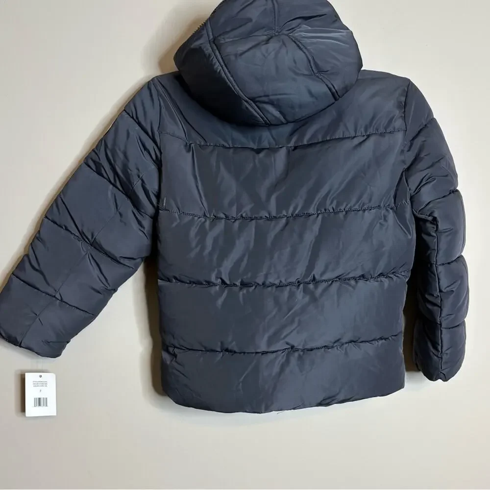 NWT DKNY Boys' Sherpa Hood Insulated Jacket Charcoal Black Size 7